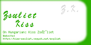zsuliet kiss business card